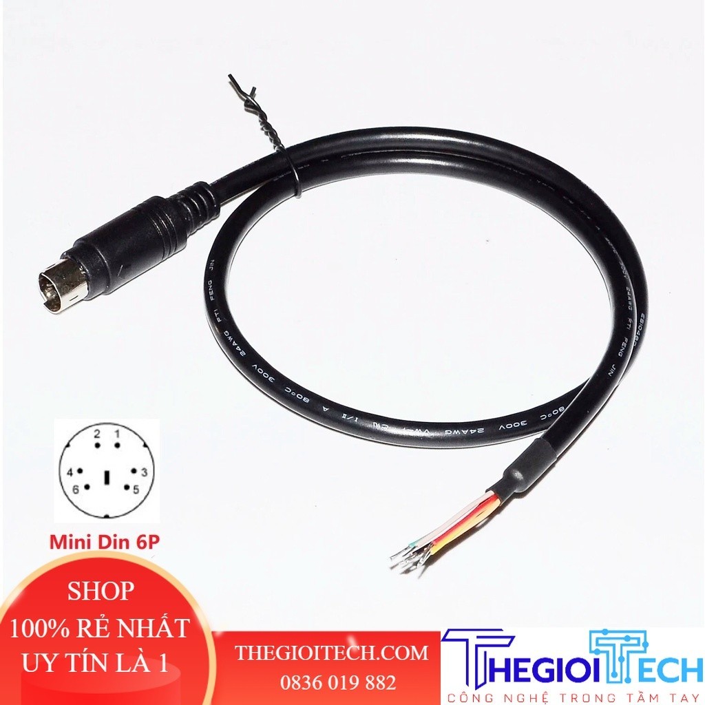 MINI DIN Đầu Nối Nam 4PIN 5PIN 6PIN 8PIN MD4 MD5 MD6 MD8 Cáp Lập Trình PLC Tách Ra Chiều dài: 1.0m/3.3ft, 1.8M/6ft, 3.0m - 1.0m - M 6