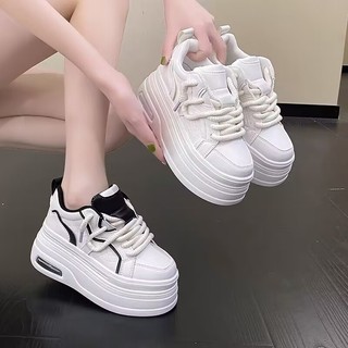 Clemine  Giày thường ngày nữ Thời trang mới Phiên bản Hàn Quốc của giày nhỏ màu trắng đế dày Giày đế phẳng thông thường và thoải mái chiều cao bên trong giày nhỏ màu trắng