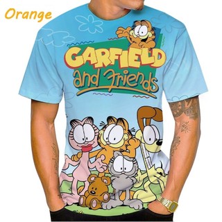 Mùa Hè 2024 Mới Họa Tiết Garfield Thường Ngày In 3D Hoạt Hình In Hình Anime Thời Trang Áo Thun Nam Dễ Thương