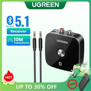 Đầu thu bluetooth xe hơi UGREEN 5.1 5.0 APTX HD 3.5mm thích hợp cho iPhone 13 14 Pro Max Xiaomi 13 iPad Echo Dot