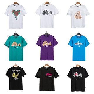 Áo thun ngắn tay thiên thần in hình con bướm gấu bông tình yêu Cotton nửa tay