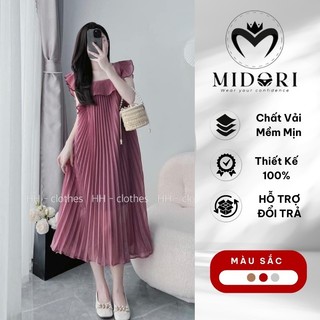 Đầm babydoll dáng dài bigsize đi dự tiệc xinh xắn thiết kế dập ly phối tay cánh tiên vải voan cao cấp  SK1