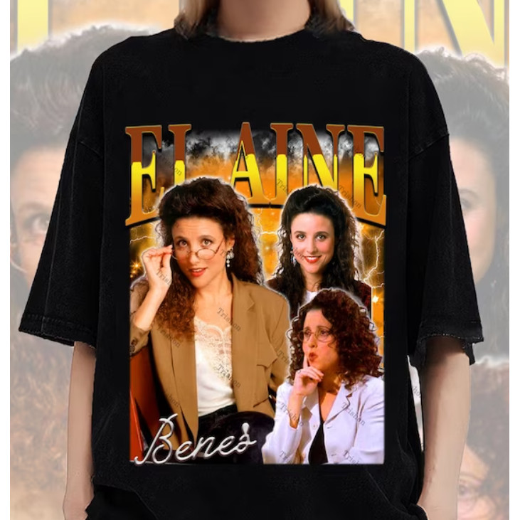 2024 bánh quế cho bạn bè Áo sơ mi Elaine Benes cổ điển, Áo thun Elaine Benes dành cho người hâm mộ x