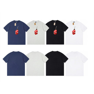 Xu Hướng Cổ Điển 6ST68Y Cặp Đôi Áo Phông Cotton Thời Trang In Hình Trên Ngực Áo Ngắn Tay Plus Size Unisex