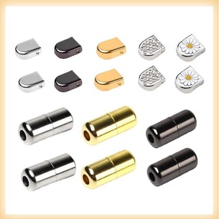 0.8mm Khóa Giày Phụ Kiện Dây Giày Cho Người Lười Trẻ Em Không Dây Buộc Dây Giày Khóa Nút Kim Loại Tròn Viên Báo Chí Nút Tròn Tròn