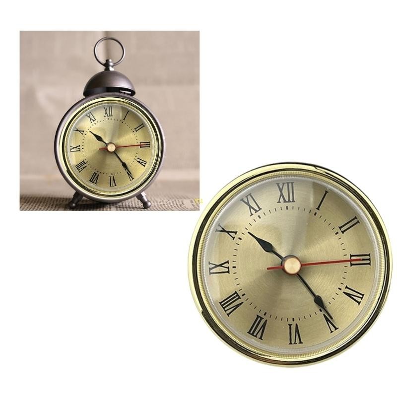Yu 2 56inch 65mm Đồng hồ Chèn Đồng hồ tròn số La Mã Chèn Đồng hồ bạc vàng Hoàn hảo để trang trí và tặng quà