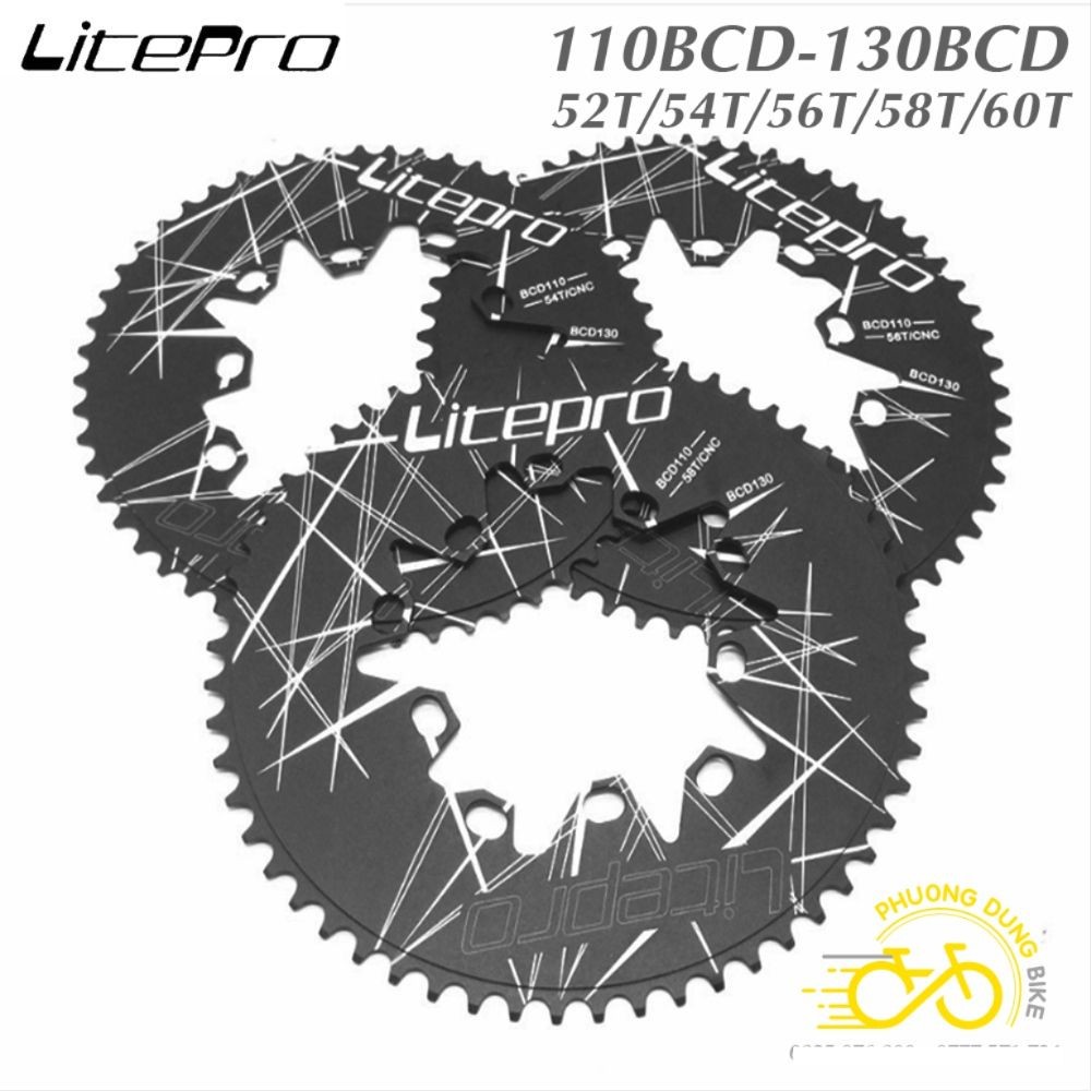 Đĩa rời nhôm xe đạp Oval LITEPRO 110BCD 130BCD - Hình Bầu Dục