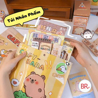 Túi mù Blind pack 8-10 món đồ chơi Capybara, Babythree Lucky bag set quà tặng cho bé, túi test nhân phẩm, quà tặng