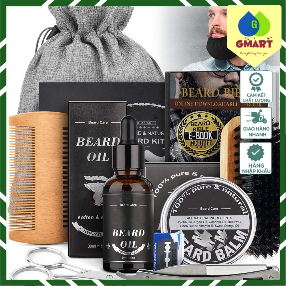 Gmart Bộ Dụng Cụ Chăm Sóc Râu Đa Năng - Beard Grooming Kit