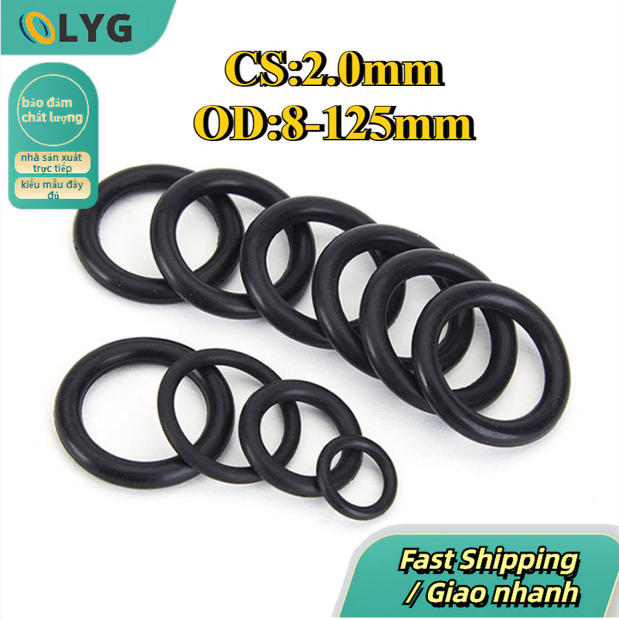 Vòng đệm cao su oring/ gioăng NBR CS2.0mm * OD8*125mm