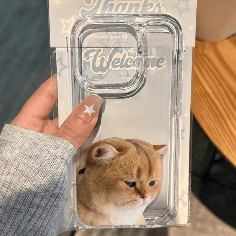 ốp lưng iPhone 11 12 13 14 15 16 Pro Max Cute cute cat full coverage Tương thích với iPhone 11 13 14