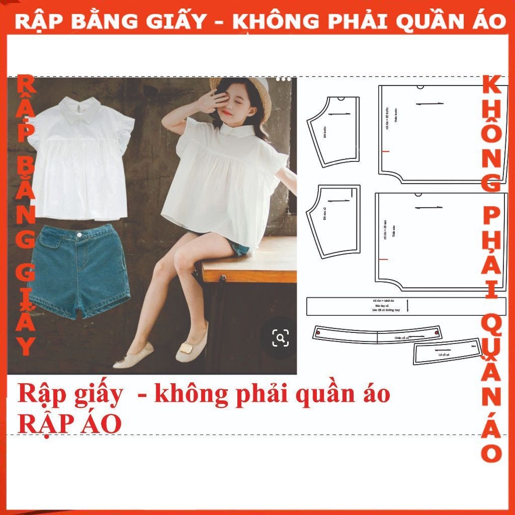 Rập giấy A0 áo sơ mi bé mã R481