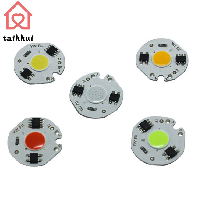 Nóng 220v 3w Mini Led Cob Chip Đèn Thông Minh Ic Không Đầu Kim Bộ Điều Khiển Không Lái Xe Điện Áp Cao Tròn Tự Làm Đèn Pha