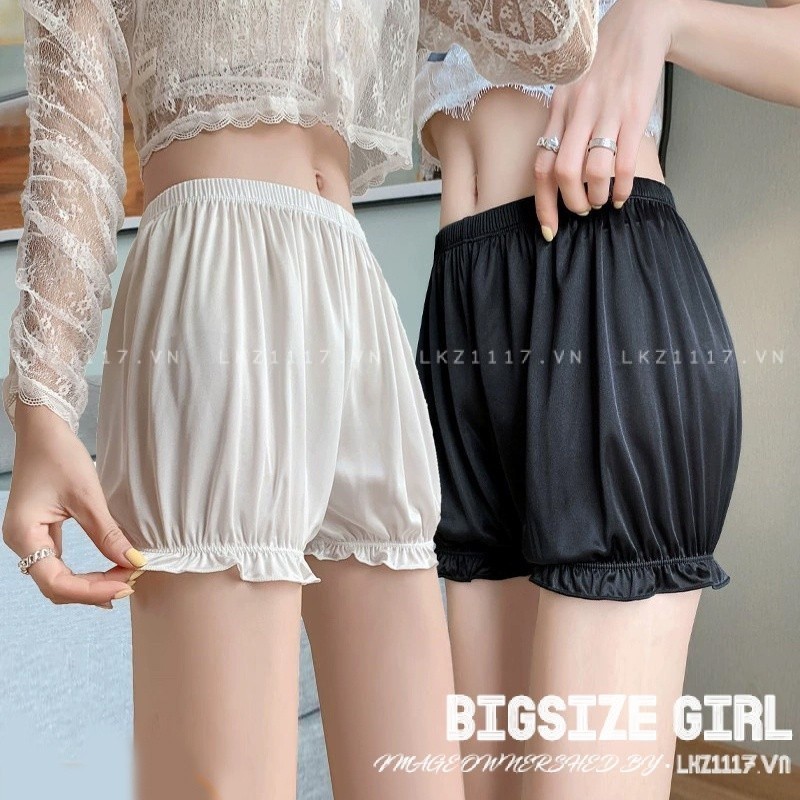 quần bí ngô lolita Bigsize 80kg quần bảo hộ nữ mặc trong váy quần Legging chống lộ mỏng dáng suông mùa hè