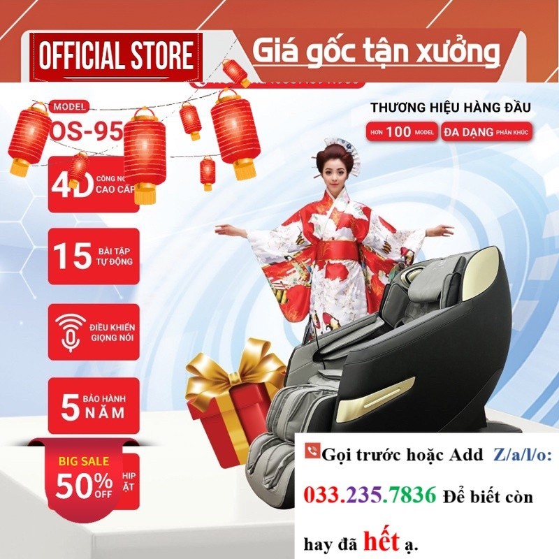 Ghế massage toàn thân Okinawa OS-950 4D+, trị liệu , điều khiển giọg nói - <new