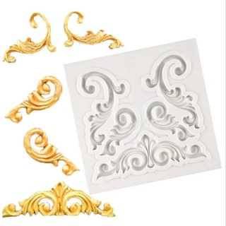 DIY Sugar Craft Frame Border Silicone Mold Scroll Relief Fondant Cake Decoating Tools Cupcake Baking Candy Chocolate Molds