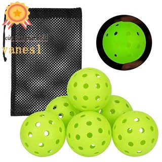 Vanes1 6 Cái / bộ Bóng Pickleball Dạ Quang, Khả Năng Tầm Nhìn Cao Phát Sáng Đầy Màu Sắc Trong Bóng Tối Pickleball, Tiêu Chuẩn 40 Lỗ Bền 74mm Phát Sáng Bóng Pickleball Dụng Cụ Huấn Luyện