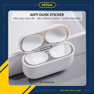Miếng Dán Kim Loại Cao Cấp Chống Bụi Bảo Vệ Hộp Sạc Tai Nghe Airpods Pro 2 Airpods Pro 1 Airpods 3 Ahastyle Njoyshop