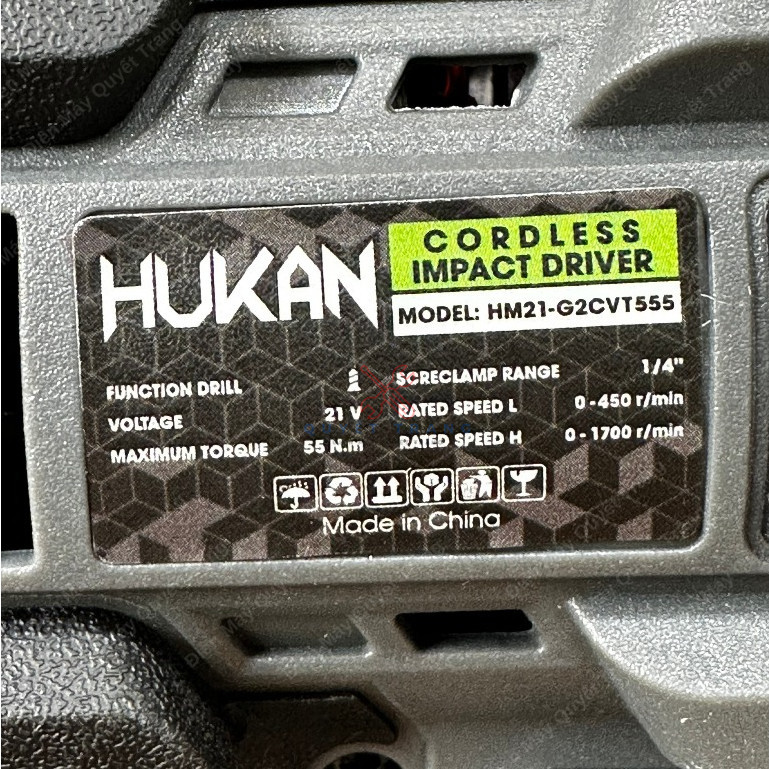 Máy Vít Pin Hukan G1 VT555 Không Chổi Than, Lực Siết Lớn 55Nm