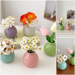 Bình hoa gốm nhỏ Bình hoa thủy canh tối giản Trang trí máy tính để bàn