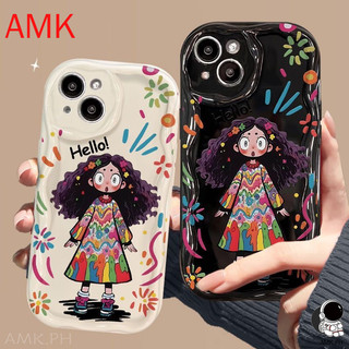 Ốp lưng AMK Xiaomi 14T 13T 12T Poco X7 C75 F6 X6 M6 F5 X5 F4 F3 X4 X3 GT NFC M4 M3 C65 C40 14 11 12 13 15 LITE PRO Civi 2 5G rõ ràng xin chào cô gái Doodle dễ thương chống sốc Vỏ điện thoại GNCNY 
