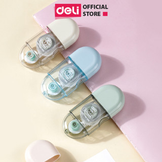 Bút Xóa Băng Kéo 6M Dạng Film Cao Cấp Deli Màu Pastel Tiết Diện Xóa 5mm - Kéo Băng Mượt Che Phủ Tốt, Có Thể Viết Đè Lên
