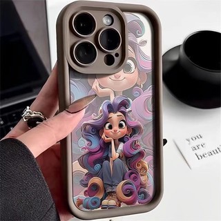 Ốp Điện Thoại Chống Rơi Thích Hợp Cho IPhone 7Plus 8Plus Mềm IPhone 14 Tím Xoăn Cô Gái Tóc IPhone 11 12 IPhone 15 ProMax IPhone 13 ProMax Creative XR