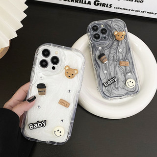 Trắng Đen Ngọc Trai Kem Keo Kim Loại Động Vật Ốp Lưng Điện Thoại Iphone 15 14 13 11 12 Pro Max Silicon Mềm Bảo Vệ Toàn Diện Vỏ Chống Sốc 7 8 Plus X Xs Xr Xsmax