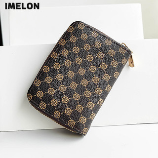 Ví nam IMELON, in cổ điển, khe cắm nhiều thẻ ngắn, hộp đựng thẻ di động