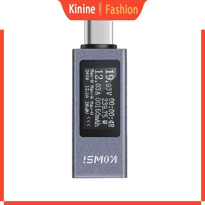 Kin KOWSI USB Tester Màn hình LED USB C Meter Điện áp di động Máy kiểm tra dòng điện USB C Vôn kế Am