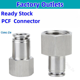 Đầu nối khí quyển bằng khí nén Đầu nối ren bên trong bằng thép không gỉ 304 Đầu nối nhanh Đầu nối nhanh PCF8-02 Đầu nối khí nén PCF chịu áp suất cao 4mm 6mm 8mm 10mm 12mm 14mm OD Ống chống áp suất Đầu nối nhanh Phát hành Air Conne