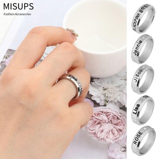 MISUPS Thép Titan Không Gỉ In Chữ BLACKPINK Thời Trang Hàn Quốc