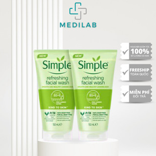 Sữa Rửa Mặt Simple 150ml Lành Tính Sạch Thoáng Kiềm Dầu Dưỡng Ẩm