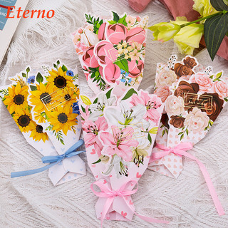 Thiệp hoa giấy 3D Thiệp chúc phúc cảm ơn bạn kèm thiệp chúc mừng phong bì