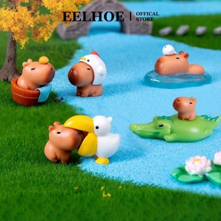 EELHOE Tượng Capybara Mini Dễ Thương Chồn Búp Bê Nhỏ Mô Hình Đồ Chơi DIY Aquascape Micro Phong Cảnh Trang Trí Hoạt Hình Nhựa Máy Tính Để Bàn Xe Trang Trí miiki_vn