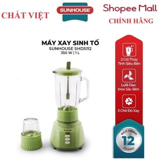 Máy xay sinh tố SUNHOUSE SHD5112, Công suất 350 W, Dung tích cối xay 1 lit, Điều khiển bằng nút bấm tiện lợi