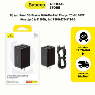Bộ sạc nhanh os-baseus gan6 pro fast charger 2c+2u 100w p10162704113-00