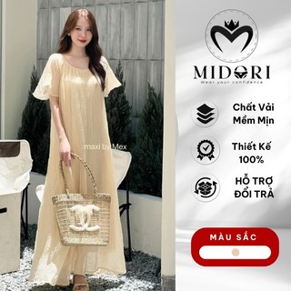 Đầm bầu babydoll thiết kế nơ xinh xắn 2 lớp mặc đi dự tiệc công sở dáng dài siêu đẹp