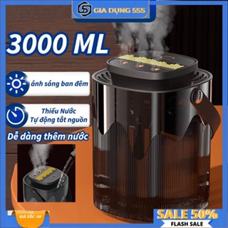 【3 Vòi Phun Máy Phun Sương Tạo ẩm 3000 ml,Máy Tạo độ ẩm,Máy Xông Tinh Dầu Phòng Ngủ,Xông Phòng