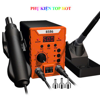  Máy hàn khò nhiệt 2in1 mỏ hàn thiếc 8586 công suất 780W trạm hàn khò điều chỉnh nhiệt độ có LED 