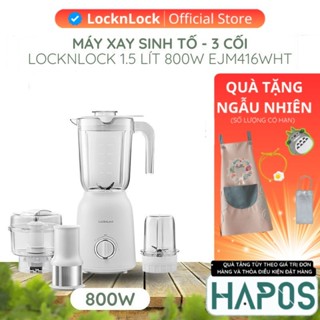 Máy xay sinh tố đa năng LocknLock 1.5L 800W Chính hãng, xay thịt, xay hạt EJM416WHT - BẢO HÀNH 2 NĂM - HAPOS OFFICIAL