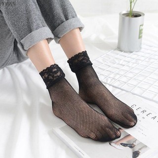 Coonn nữ mùa hè ngắn trên mắt cá chân thuyền tất fishnet lưới đen hoa ren pat