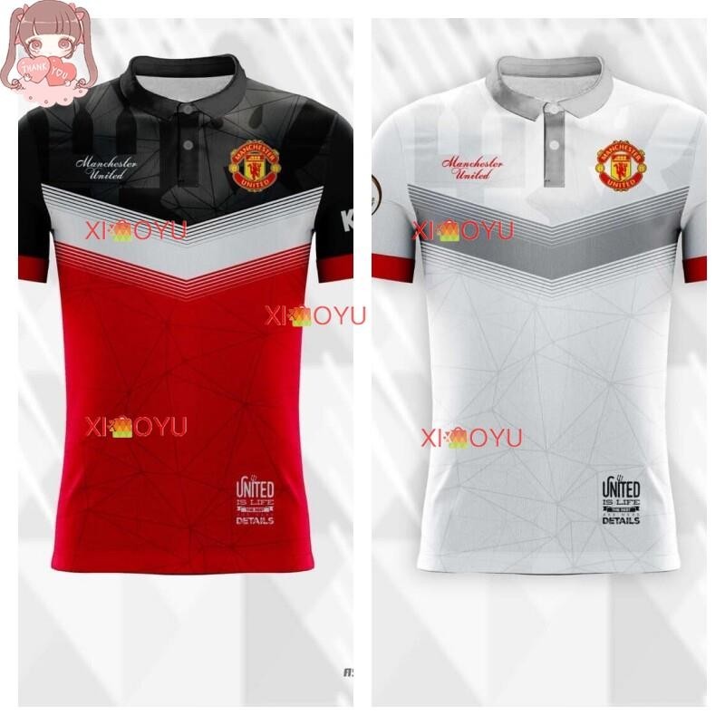Áo sơ mi Polo cũ Manchester United in hình, thoáng khí, không thấm mồ hôi, khô nhanh