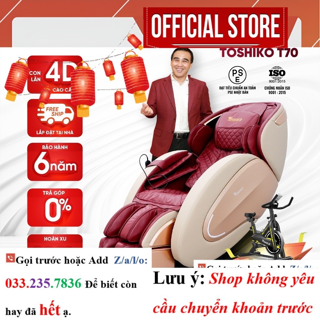 Ghế Massage Đa Năng Toshiko T70 điều khiển giọng nói sở hữu con lăn 4D <NeW>