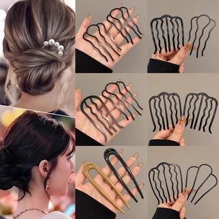 Người Lười Pan Tóc Thần Dụng Cụ Bóng Đầu Chèn Lược Tóc Kẹp Tóc Ngược Màu Đen Hình Chữ U Kẹp Tóc Phong Cách Mũ