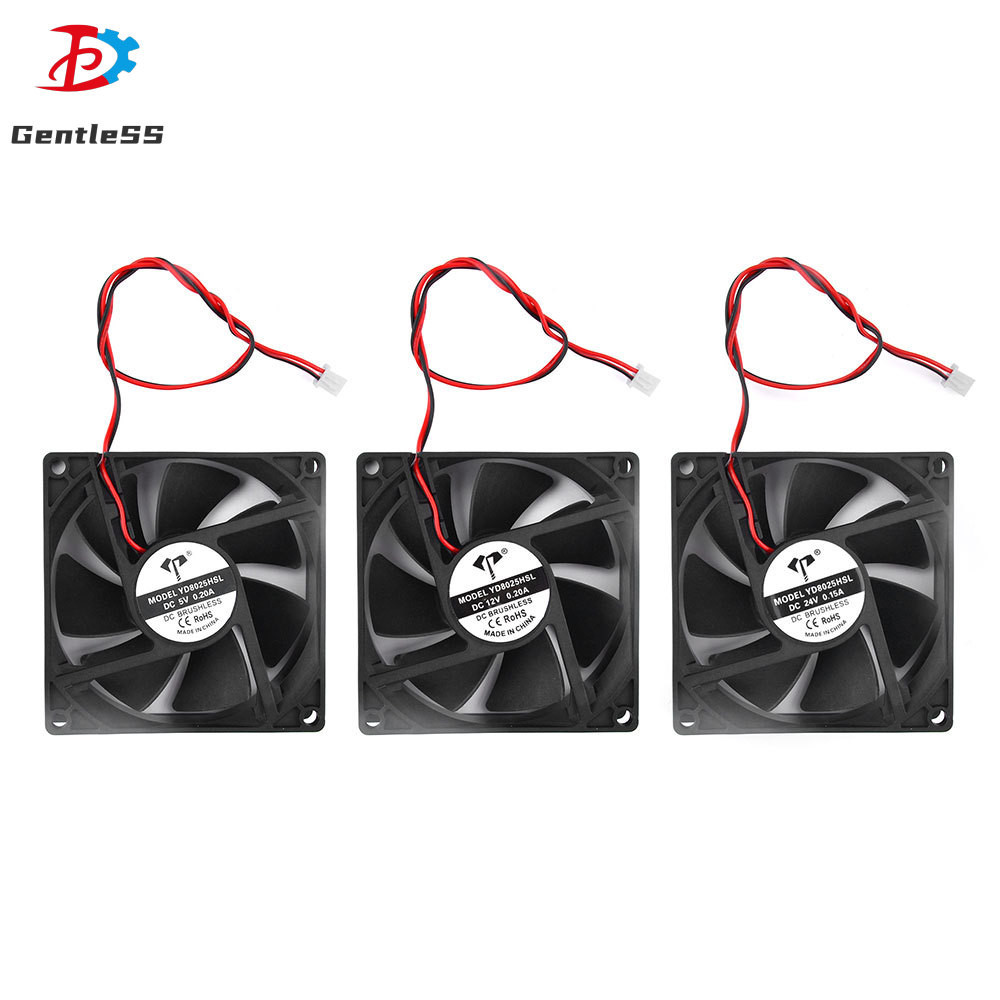 8025 DC 5V / 12V / 24V 0,20A / 0,15A Quạt DC 2 Dây 8CM Quạt Làm Mát Im Lặng Dầu