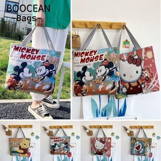 BOOCEAN Túi vải, Túi đeo vai hoạt hình chuột Micky, Túi Tote mèo Jingle Rabbit Kitty