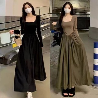 Váy dài tay mới mùa thu cỡ lớn dành cho nữ Oeggeo