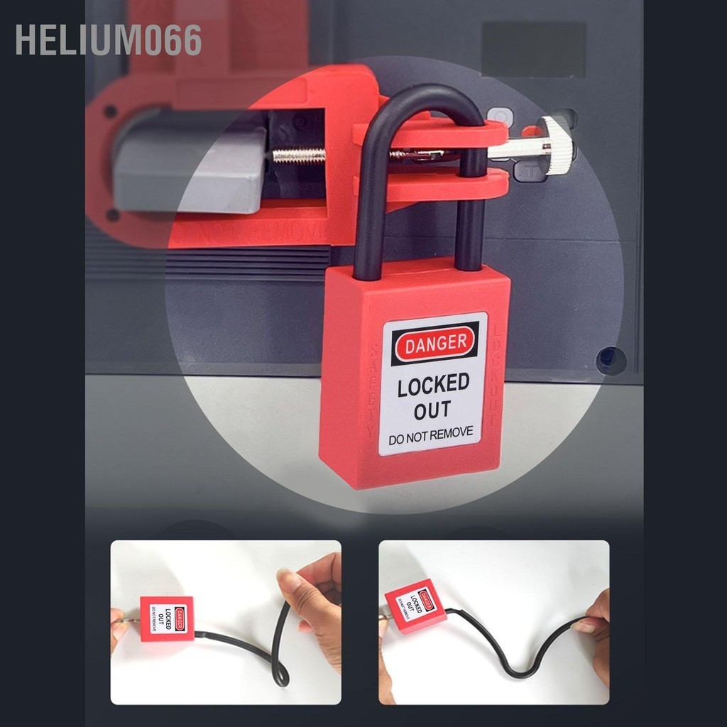 Helium066 Khóa Tagout 38mm móc khóa an toàn cách ly bằng nylon được th