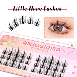  ANJOSIRMA Thỏ dễ thương Cụm lười biếng Bán chạy nhất DIY Hàng mi cá nhân Chiều dài 10-12mm